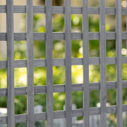 Korotettu puinen istutuslaatikko säleiköllä, kuusipuu, 64 x 28 x 120 cm, harmaa