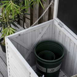 Ulkosäilytyslaatikko / puutarhan tyynylaatikko kuusipuuta 127 x 56 x 60 cm harmaa