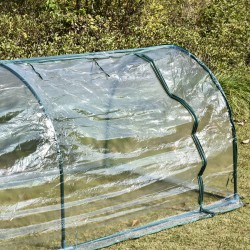 Kasviteltta / kasvihuone kasvien kasvatukseen, teräsrunko ja muovipeite, 250 x 100 x 80 cm, vihreä