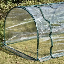 Kasviteltta / kasvihuone kasvien kasvatukseen, teräsrunko ja muovipeite, 250 x 100 x 80 cm, vihreä