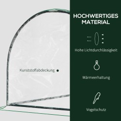 Kasviteltta kasvihuone taimikasvatukseen, teräsrunko ja muovipeite, 200 x 100 x 80 cm, vihreä