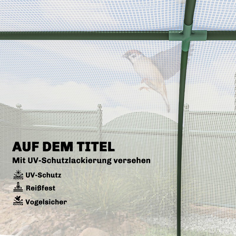 Kasviteltta teräsrungolla ja PE-verkkokankaalla 200 x 100 x 80 cm valkoinen