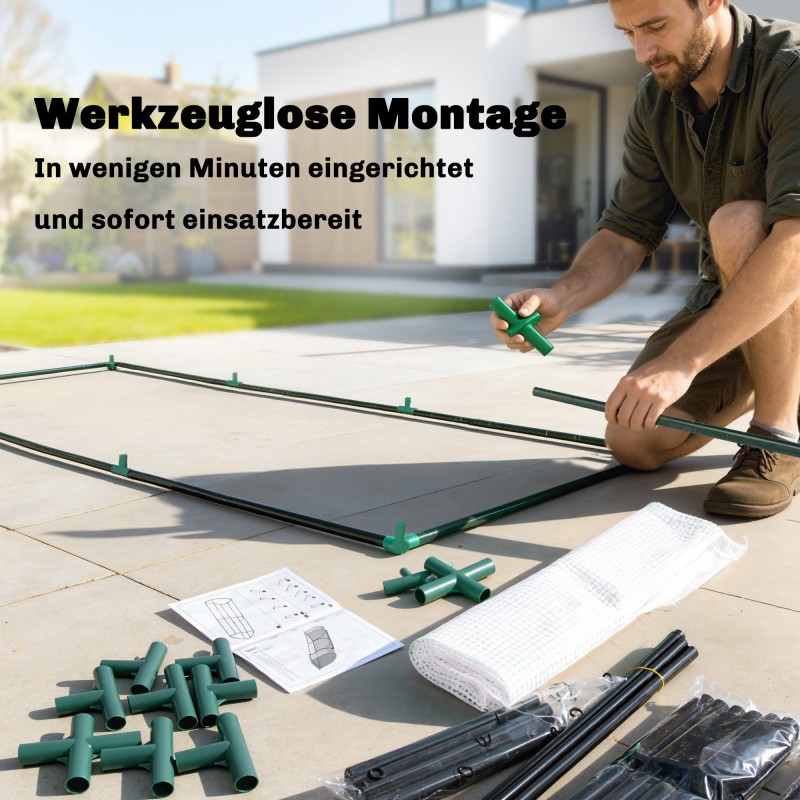 Kasviteltta teräsrungolla ja PE-verkkokankaalla 200 x 100 x 80 cm valkoinen