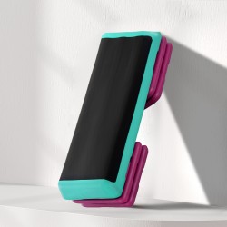 Korkeussäädettävä stepperi 10/15/20 cm, max 150 kg, PVC/PP, 110x40 cm, musta/vihreä/violetti