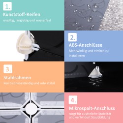 Kenkäsäilytysjärjestelmä 16 laatikkoa, modulaarinen, muovi/metalli, pinottava, musta-valkoinen