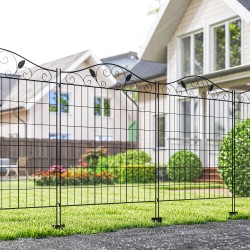 Puutarha-aitaelementti terästä 365 x 112 cm, 4 osaa, musta