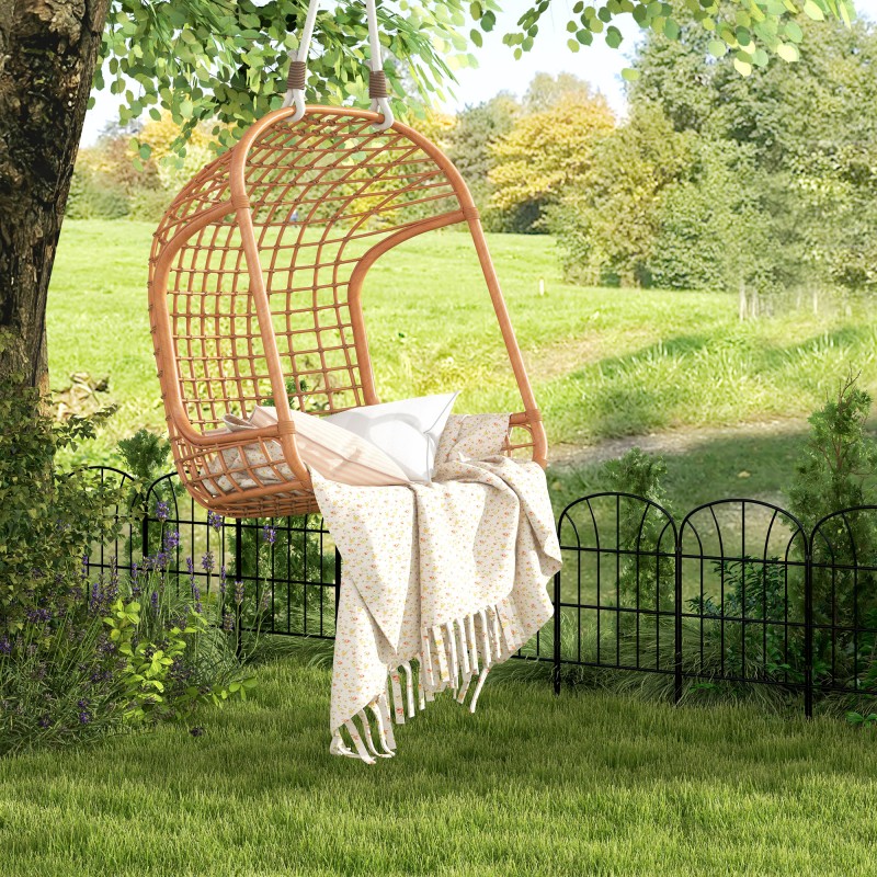 Metallinen puutarha-aita 8 osaa, muotoiltava tilanjakaja 264 x 61 cm, musta