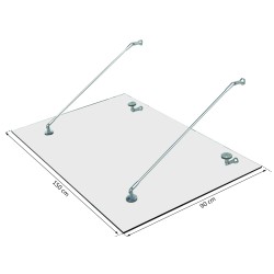 Lasikatos ulko-ovelle, karkaistu turvalasi, ruostumaton teräs, kirkas 150 x 90 cm