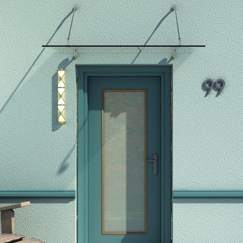 Lasikatos ulko-ovelle, karkaistu turvalasi, ruostumaton teräs, kirkas 150 x 90 cm