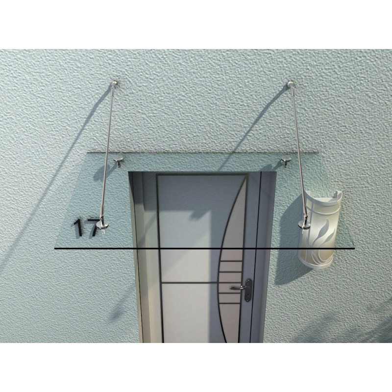 Lasikatos ulko-ovelle, karkaistu turvalasi, ruostumaton teräs, kirkas 150 x 90 cm