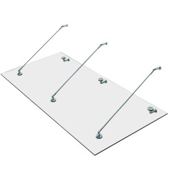 Lasikatos ulko ovelle karkaistu turvalasi 12 mm ruostumaton teräs 200 x 90 cm kirkas