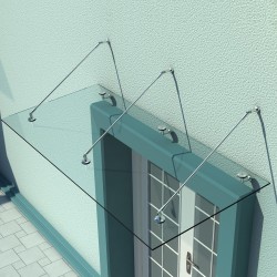 Lasikatos ulko-ovelle karkaistu turvalasi 12 mm ruostumaton teräs 200 x 90 cm kirkas