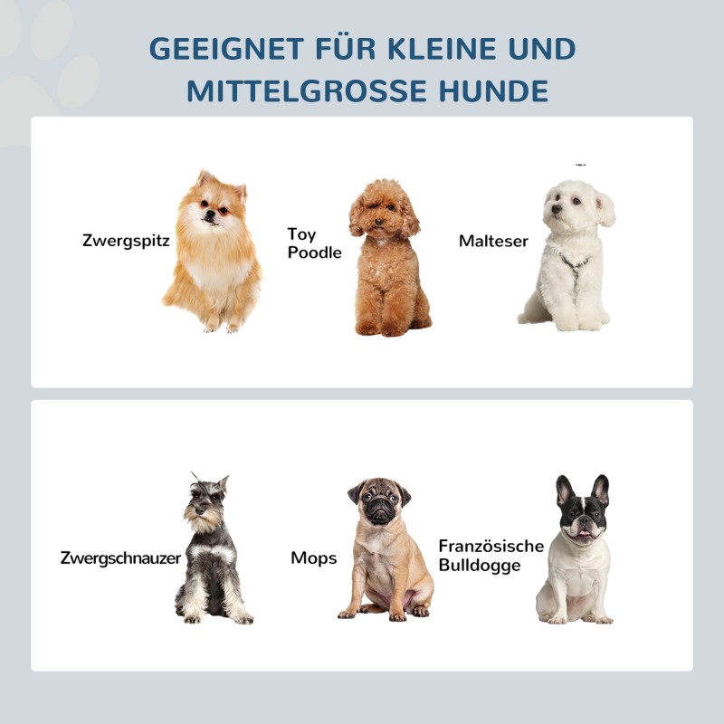 Koiran ruokintataso kahdella teräskulholla 0,9 L, rutschfest, 44 x 24 x 15 cm, valkoinen