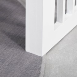 Koiran ruokintataso kahdella teräskulholla 0,9 L, rutschfest, 44 x 24 x 15 cm, valkoinen