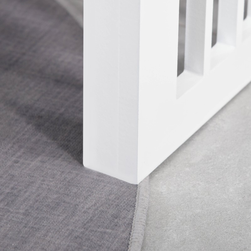 Koiran ruokintataso kahdella teräskulholla 0,9 L, rutschfest, 44 x 24 x 15 cm, valkoinen