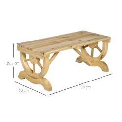 Puutarhapenkki ulkokäyttöön kuusi 98 x 50 x 39,5 cm luonnonvärinen selkänojaton