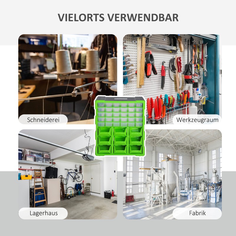 Säilytyskaappi pienosille 39 lokeroa PP-muovia vihreä 38 x 16 x 47,5 cm