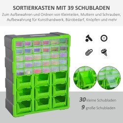 Säilytyskaappi pienosille 39 lokeroa PP-muovia vihreä 38 x 16 x 47,5 cm