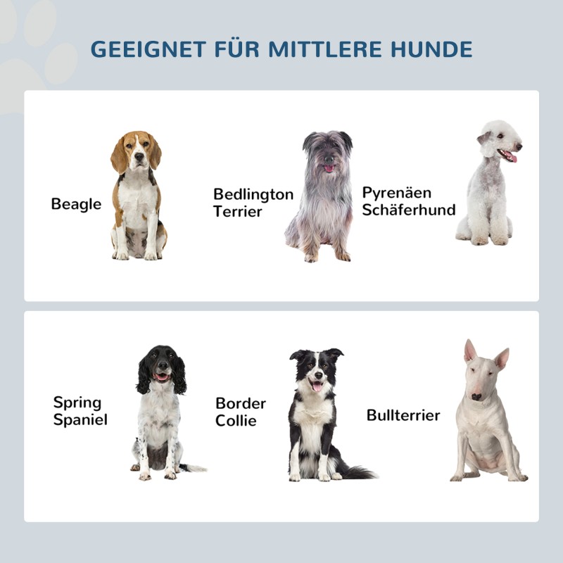 Koiran ruokintateline kahdella teräskulholla 2 x 2L, rutschfest, 58,4 x 30,5 x 25,4 cm, valkoinen