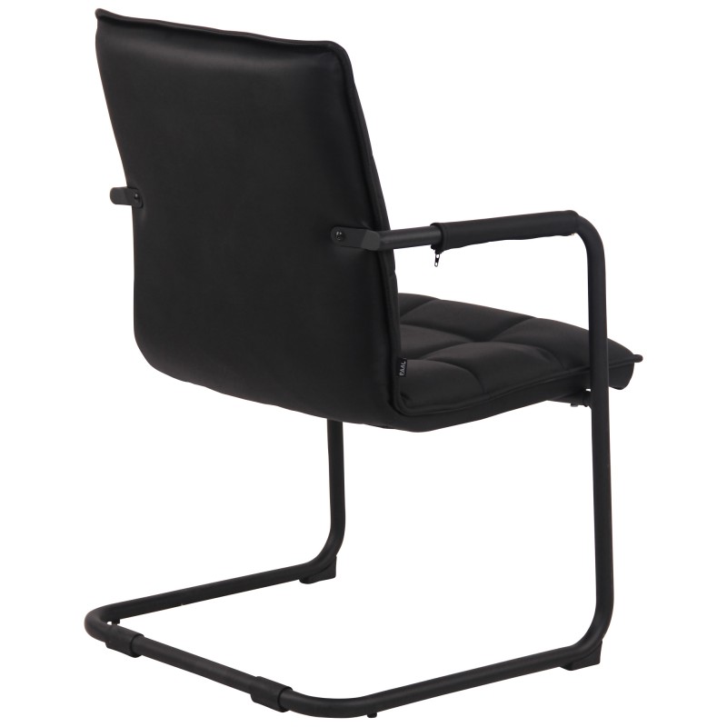 Ylellinen nahkainen ruokailutuolipari keinuvalla metallijalustalla