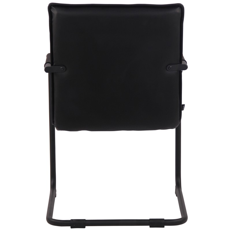 Ylellinen nahkainen ruokailutuolipari keinuvalla metallijalustalla