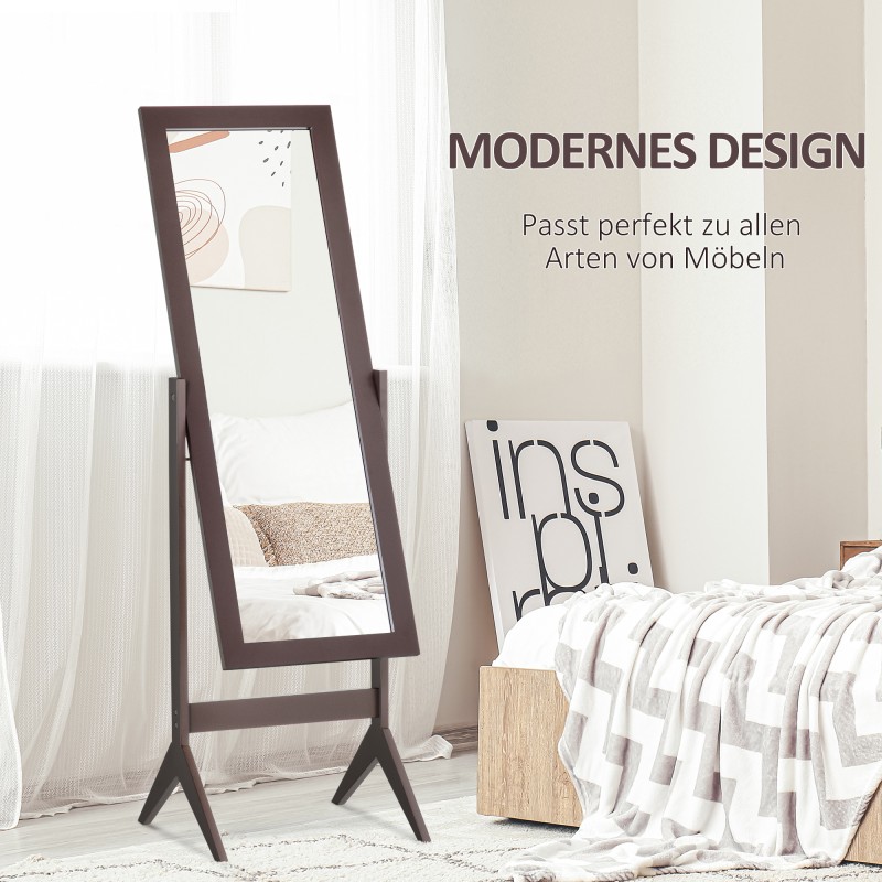 Lattiapeili koko vartalon peili MDF 47 x 46 x 148 cm kahvinruskea