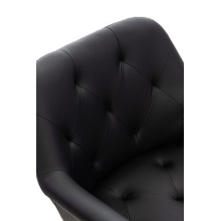 Moderni pehmustettu ruokailutuoli metallirungolla ja käsinojilla