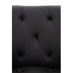 Moderni pehmustettu ruokailutuoli metallirungolla ja käsinojilla