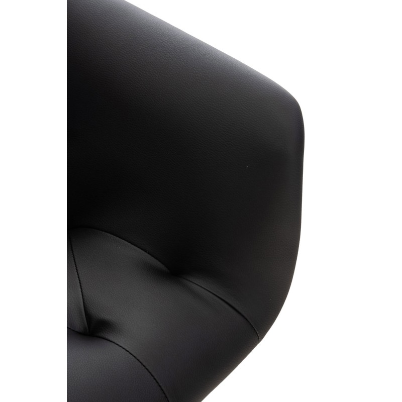 Moderni pehmustettu ruokailutuoli metallirungolla ja käsinojilla