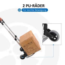 Taitettava alumiininen kuljetusvaunu 70 kg, kevytrakenteinen, musta