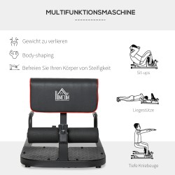 Sissy squat -treenilaite 3-in-1, teräs, säädettävä, enint. 120 kg, musta, 50 x 97 x 44,5–56,5 cm