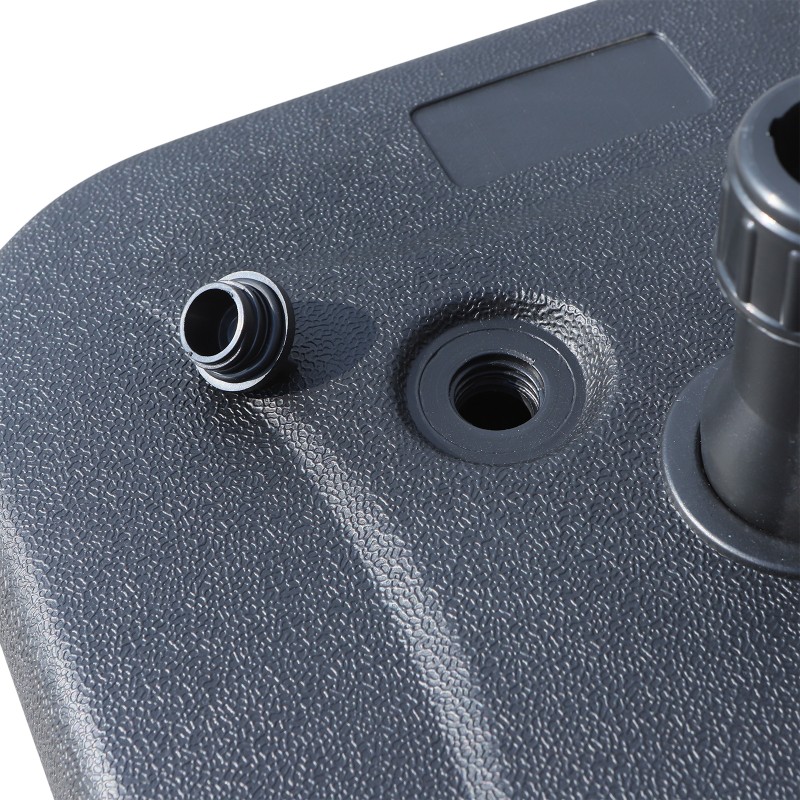 Täytettävä aurinkovarjon jalka HDPE-muovia 46 x 45 x 26 cm musta, enintään 30 kg