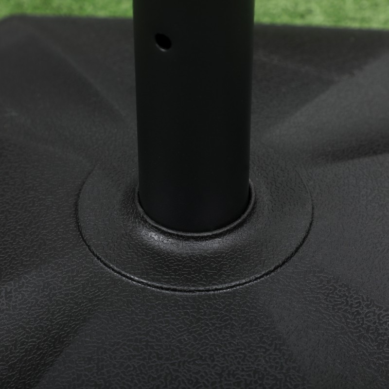 Aurinkovarjon jalka ulkokäyttöön 18 kg sementti PE-muovi 45,5 x 45,5 x 33 cm musta