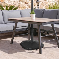 Aurinkovarjon jalka ulkokäyttöön 18 kg sementti PE-muovi 45,5 x 45,5 x 33 cm musta