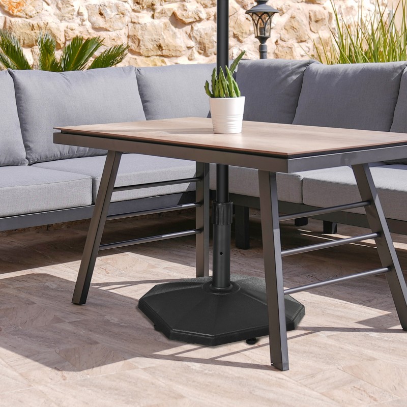 Aurinkovarjon jalka ulkokäyttöön 18 kg sementti PE-muovi 45,5 x 45,5 x 33 cm musta