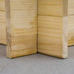 Viljelylaatikko 3 tasoa kuusipuuta hengittävällä sisävuorauksella 117 x 100 x 54 cm luonnonpuu