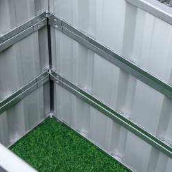 Teräksinen 3-tasoinen viljelylaatikko / kukkataso ulkokäyttöön 118 x 118 x 62 cm tummanharmaa