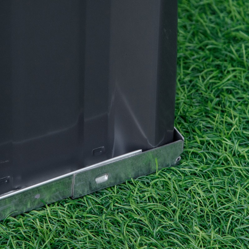 Teräksinen 3-tasoinen viljelylaatikko / kukkataso ulkokäyttöön 118 x 118 x 62 cm tummanharmaa