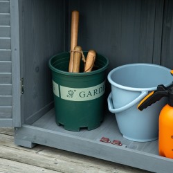 Puinen pihakaappi puutarhatyökaluille, kuusipuu, bitumikatto, 87 x 46,5 x 160 cm, harmaa