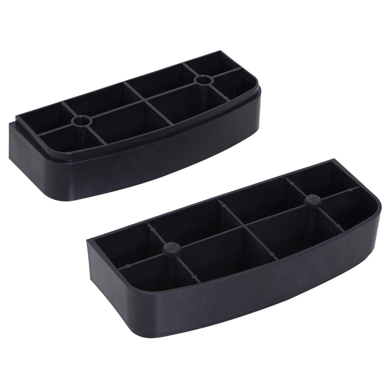 Aerobic-askelalusta 2-tasoinen korkeussäädettävä 10–15 cm, muovi, 68 x 29 cm, musta/harmaa