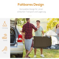 Taittuva aurinkotuoli ja lepotuoli kasvoaukolla, 4-asentoinen selkänoja, teräsrunko, Oxford-kangas, ruskea