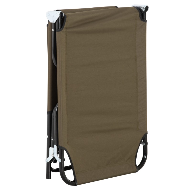 Taittuva aurinkotuoli ja lepotuoli kasvoaukolla, 4-asentoinen selkänoja, teräsrunko, Oxford-kangas, ruskea