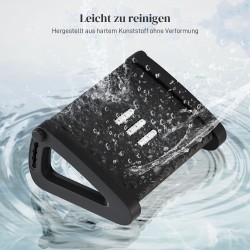 Jalkatuki työpöydälle, säädettävä jalkatuki hierontapinnalla ja rullilla, ABS-muovi, musta