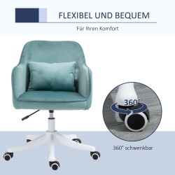 Hierova työtuoli samettipintainen USB-värinätoiminnolla 57x70x78–86 cm vihreä