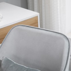 Hierova työtuoli USB-liitännällä, korkeussäädettävä samettinen toimistotuoli, harmaa