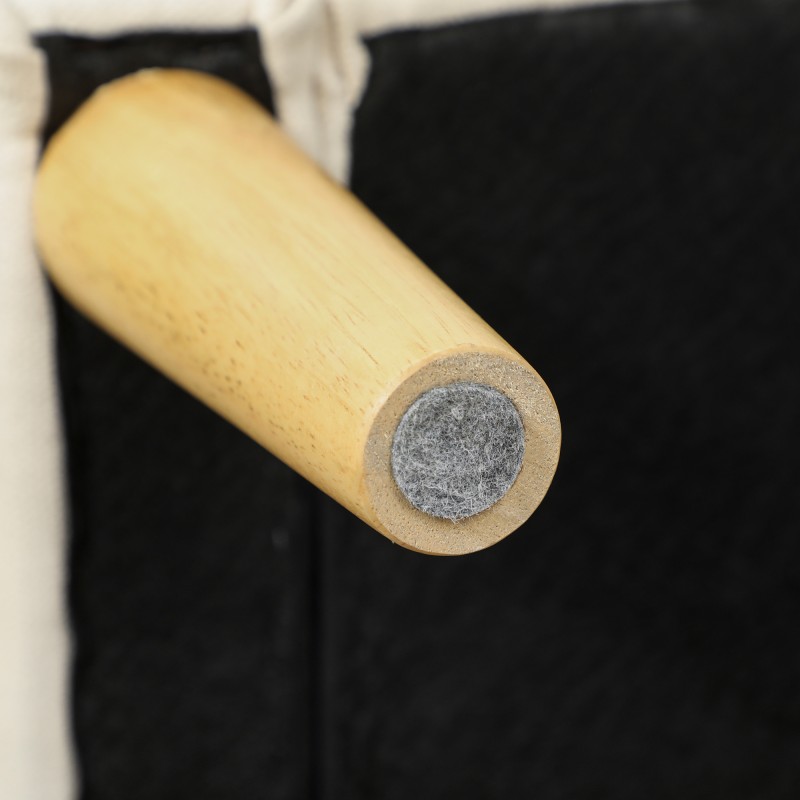 Kahden hengen säilytystilallinen sohva kumipuunjaloilla 117x62x78 cm cremevalkoinen