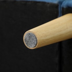 Kahden istuttava säilytystilallinen sohva, samettimainen kangas, kumipuu, 117x62x78 cm, sininen