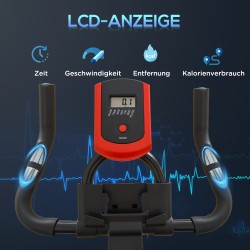 Kuntopyörä sisäkäyttöön, säädettävä vastus, LCD-näyttö, 85 x 46 x 114 cm, musta