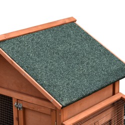 Kaninhäkki ulkokäyttöön kahdella tasolla, puuta, bitumikatto, 144 x 64,5 x 100 cm, luonnonväri