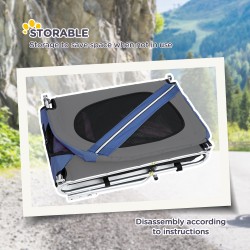 Lemmikkiperäkärry polkupyörään, teräsrunko, max 30 kg, 130x73x90 cm, harmaa/sininen